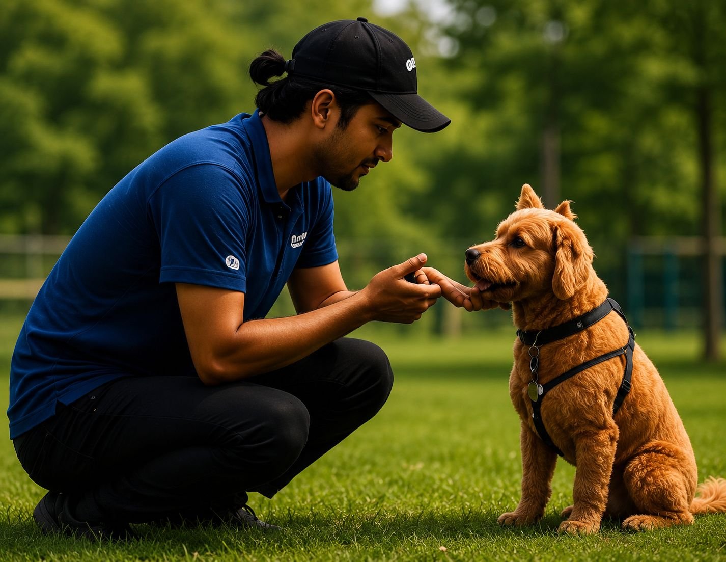 Trainer with dog